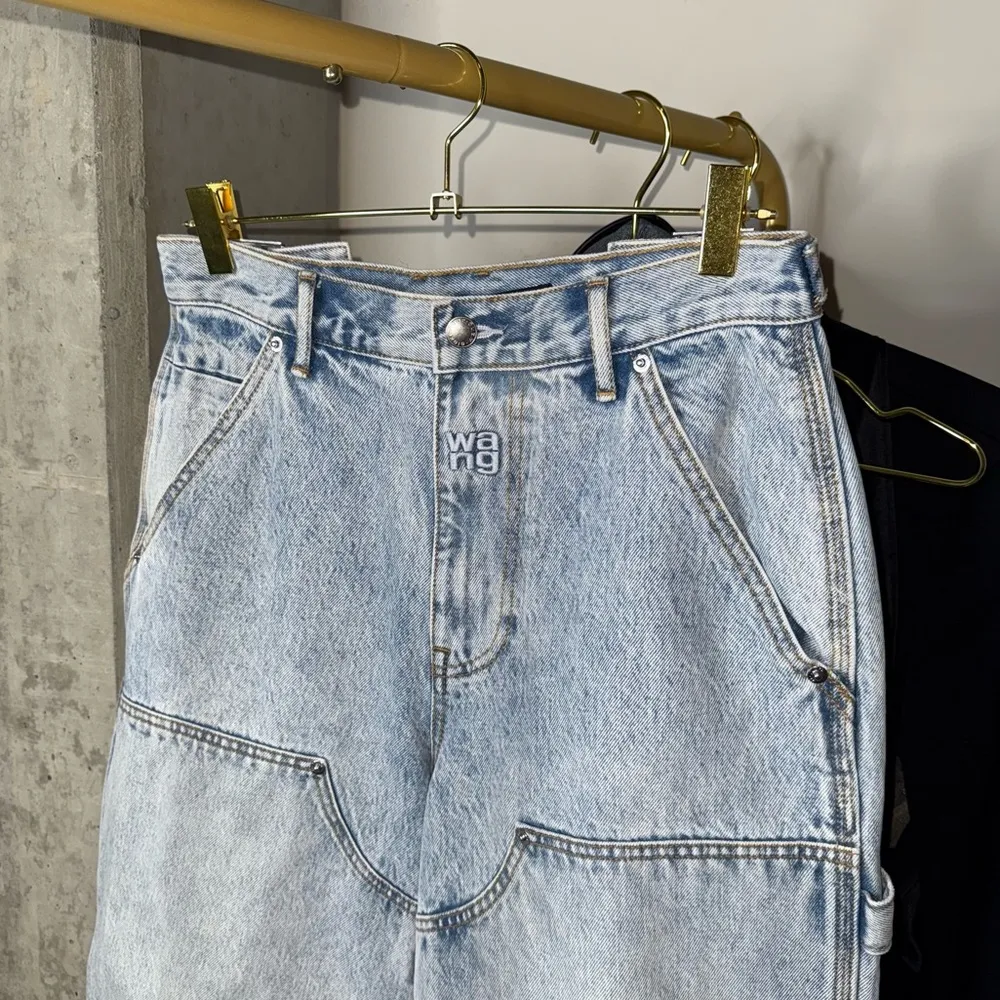 Alexander Wang Double Front Carpenter Jeans in Pebble Bleach - Image 8