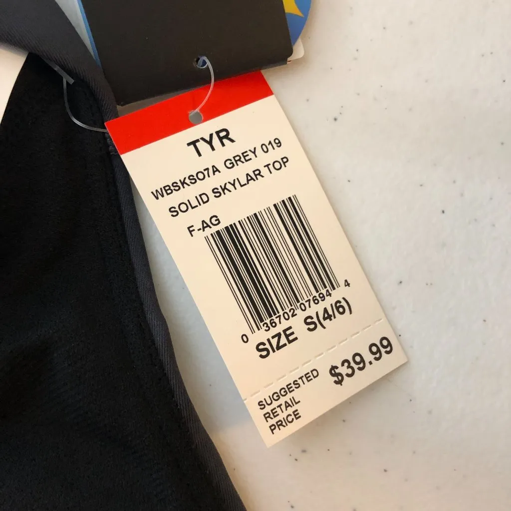 TYR Womens Solid Skylar Bikini Top Active Swimwear Medium Support Gray S 4/6 - Image 5