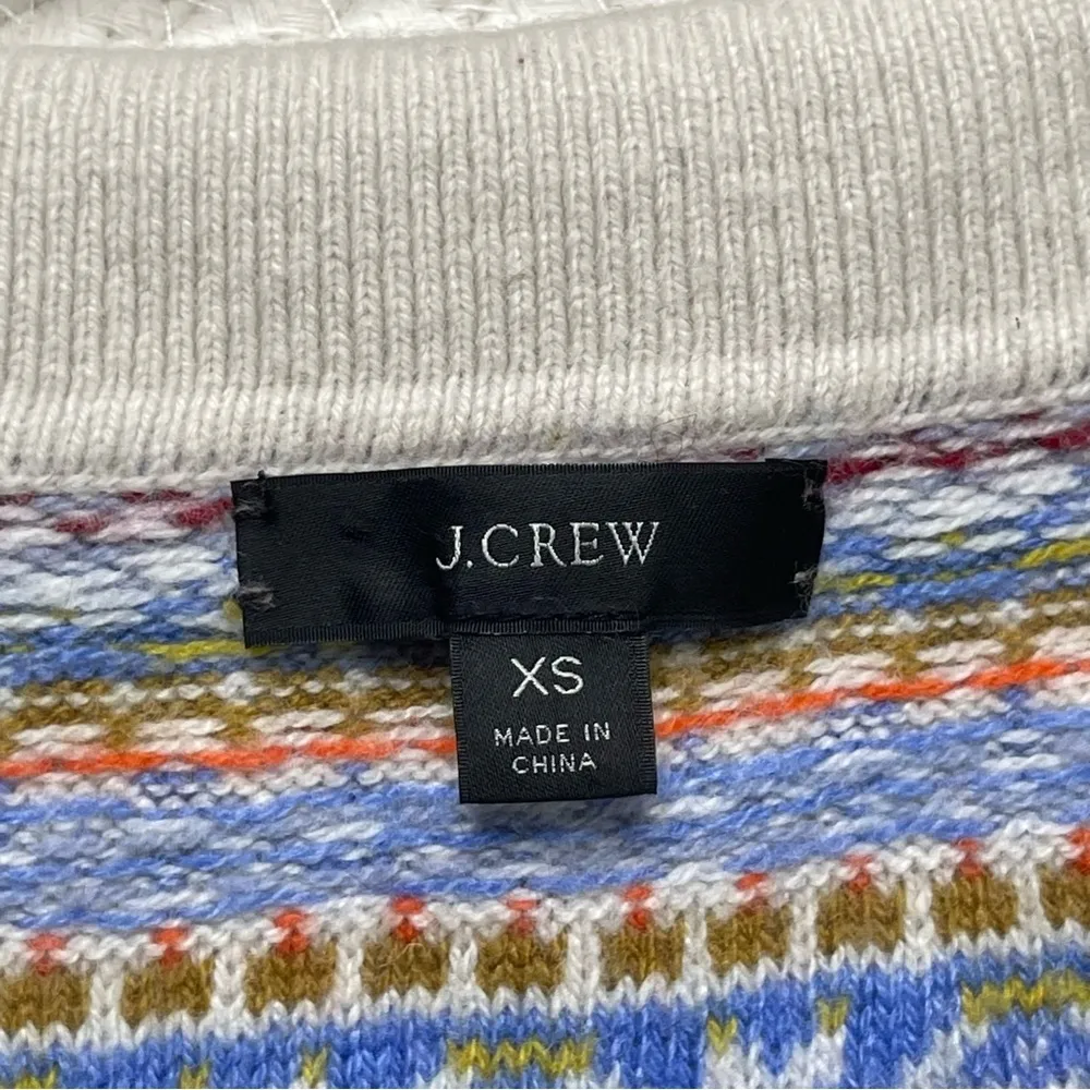 J Crew Fair Isle Sweater Retro 70s-Inspired Womens XS Lambswool Blend​ - Image 4