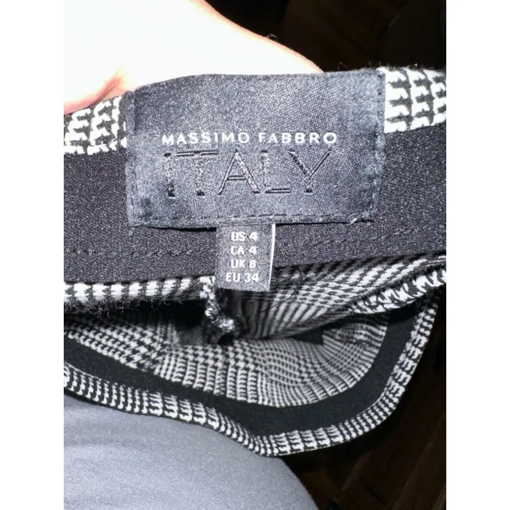 Massimo Fabbro Italy Plaid Academia Stretch Straight Leg Pull On Crop Pants Black Size 4 - Image 9