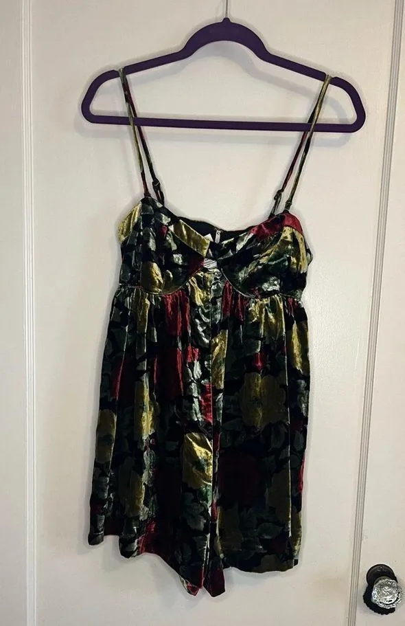 velvet floral romper - Image 6