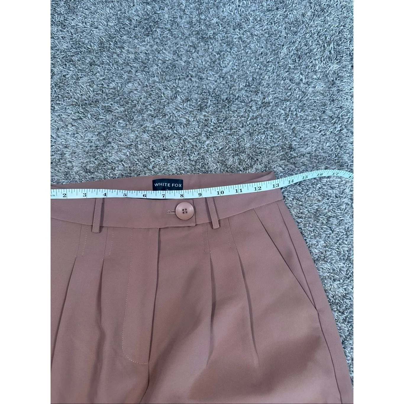 White Fox Boutique Press Pause Pant Terracotta Brown Wide Leg Trousers Pleated S - Image 8