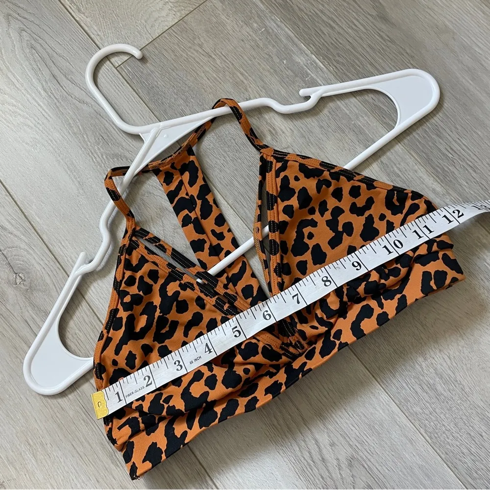 LiCi Strappy Bra lavish sports leopard animal print Orange (medium) workout gym - Image 7