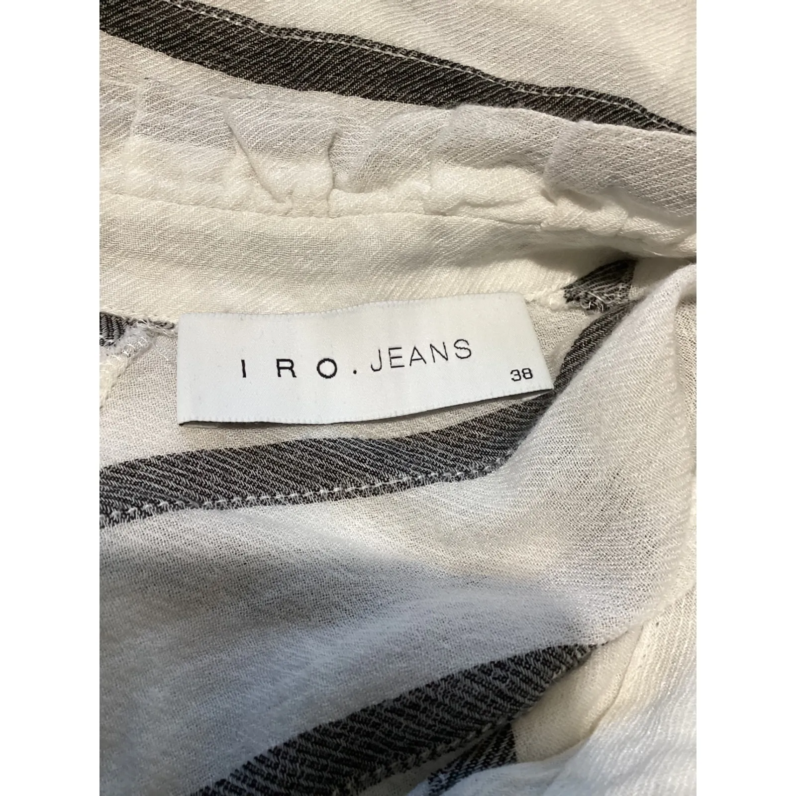 IRO Jeans Striped Button Down Shirt Women's Size 38 - Image 4