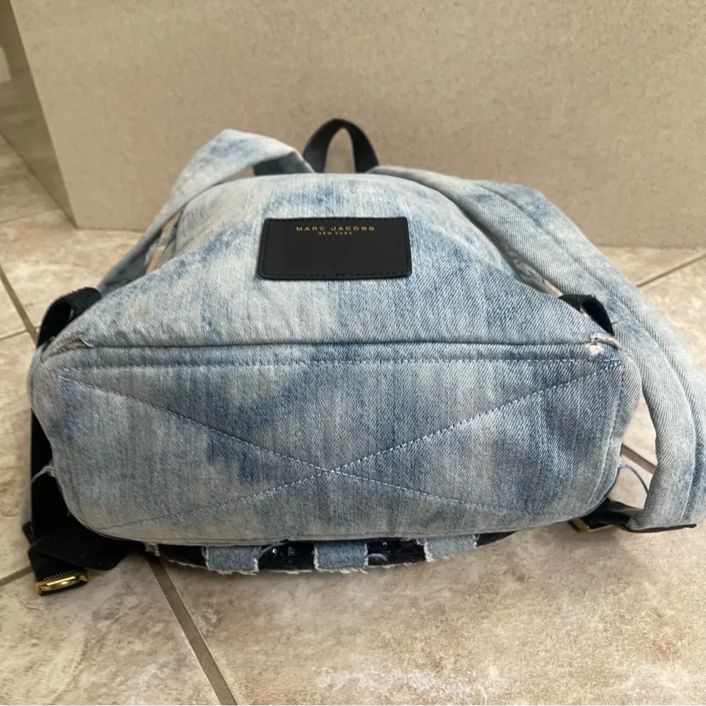 RARE‎ Denim biker patchwork and patches Paradise backpack from Marc Jacobs. - Image 6