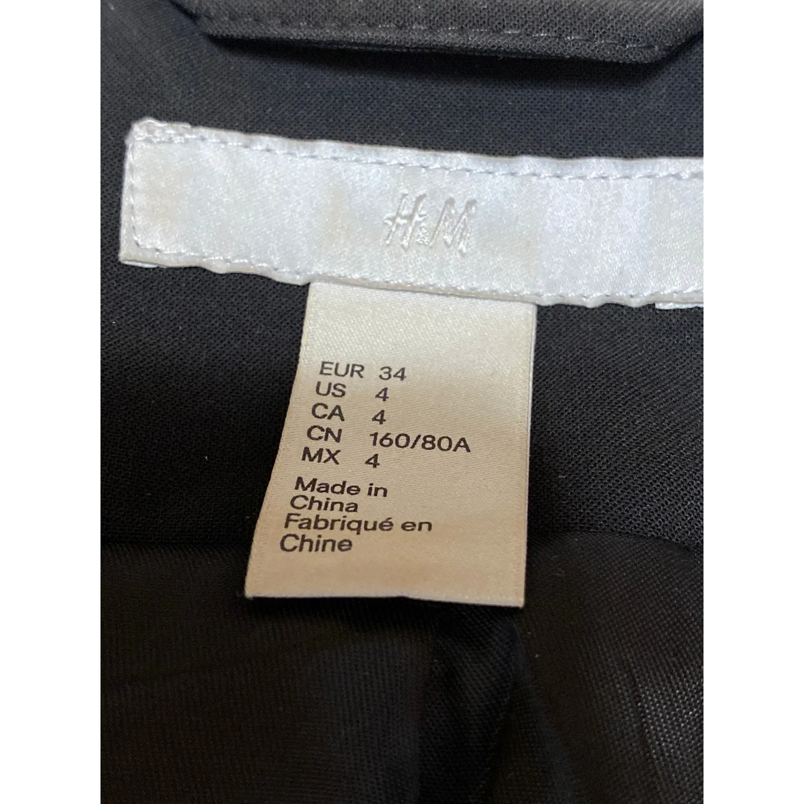 H&M Women's Black Long Sleeve Shawl Collar Pocket Blazer Coat Jacket Size 4 - Image 3