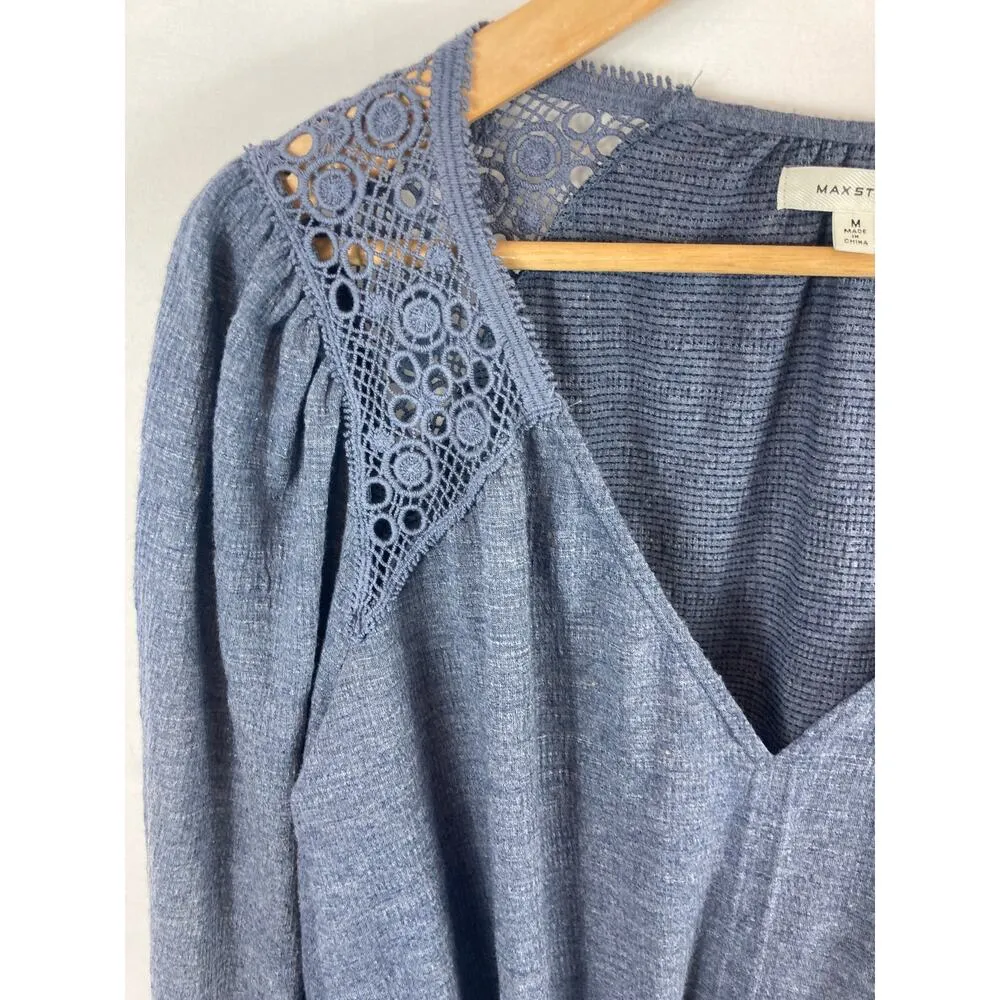 Max Studio Knot front 3/4 sleeve textured blouse size medium - Image 5