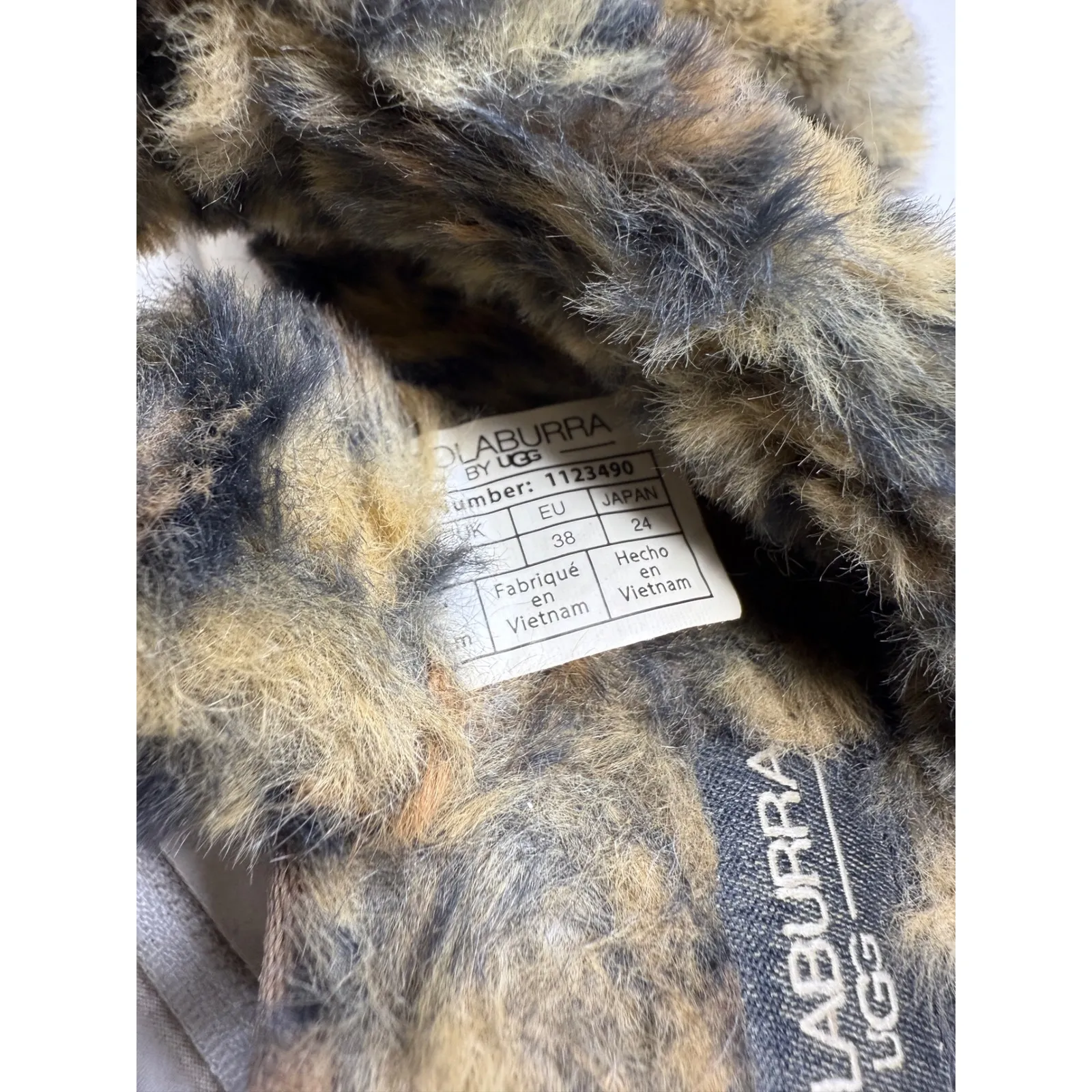 Koolaburra by UGG Leopard Print Faux Fur Criss Cross Slide Platform Sandals 7 - Image 5