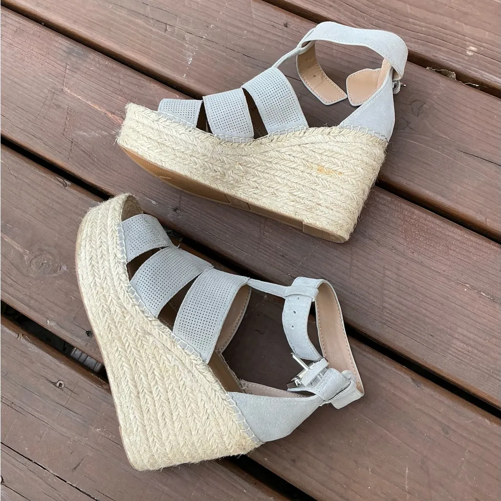 Marc Fisher Womens Mladore Leather Espadrille Platform Wedge Sandals - Image 5