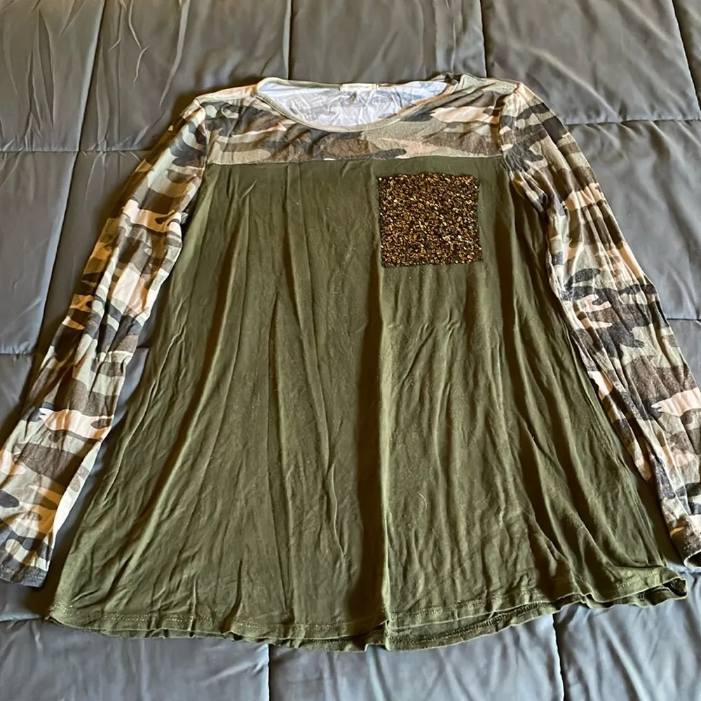 12pm by Mon Ami Camo Long Sleeve Shirt - Image 3