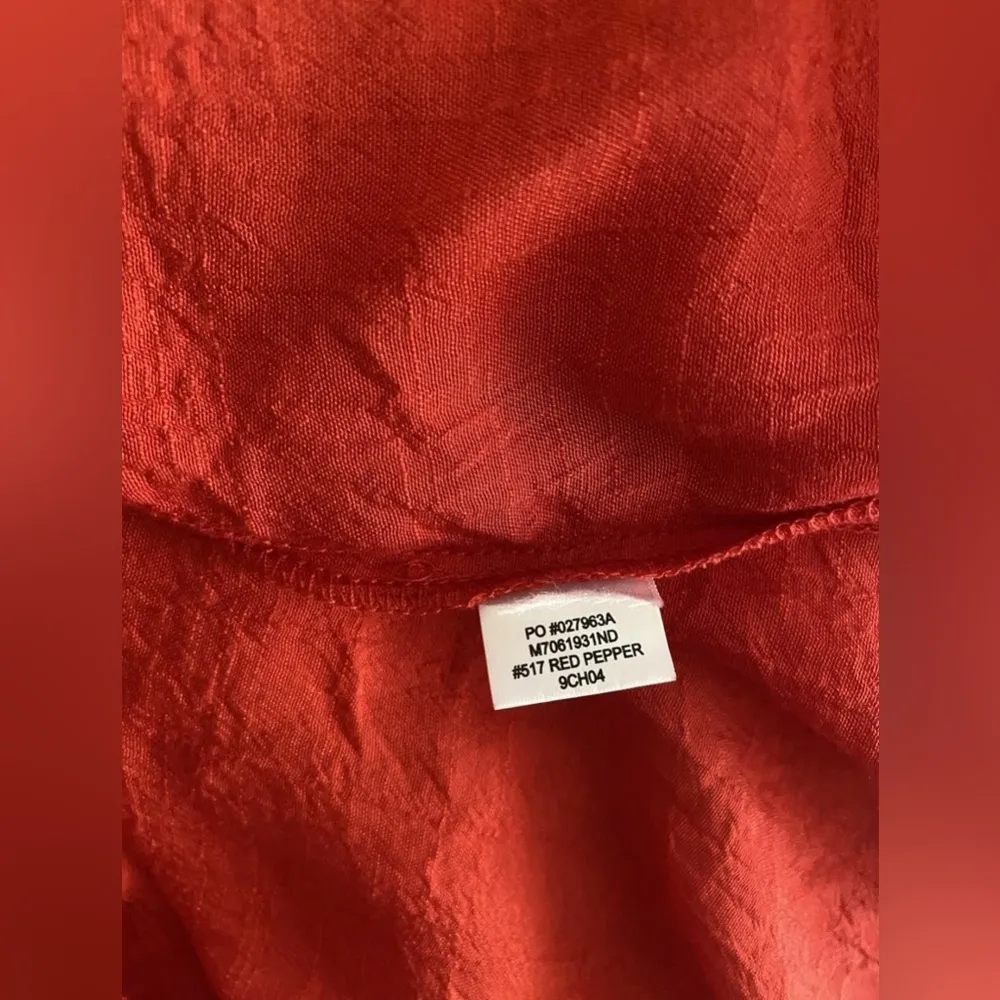 New Directions Ladies XL Red Crinkle Chiffon Fabric Tank Top Split Front & Back - Image 7