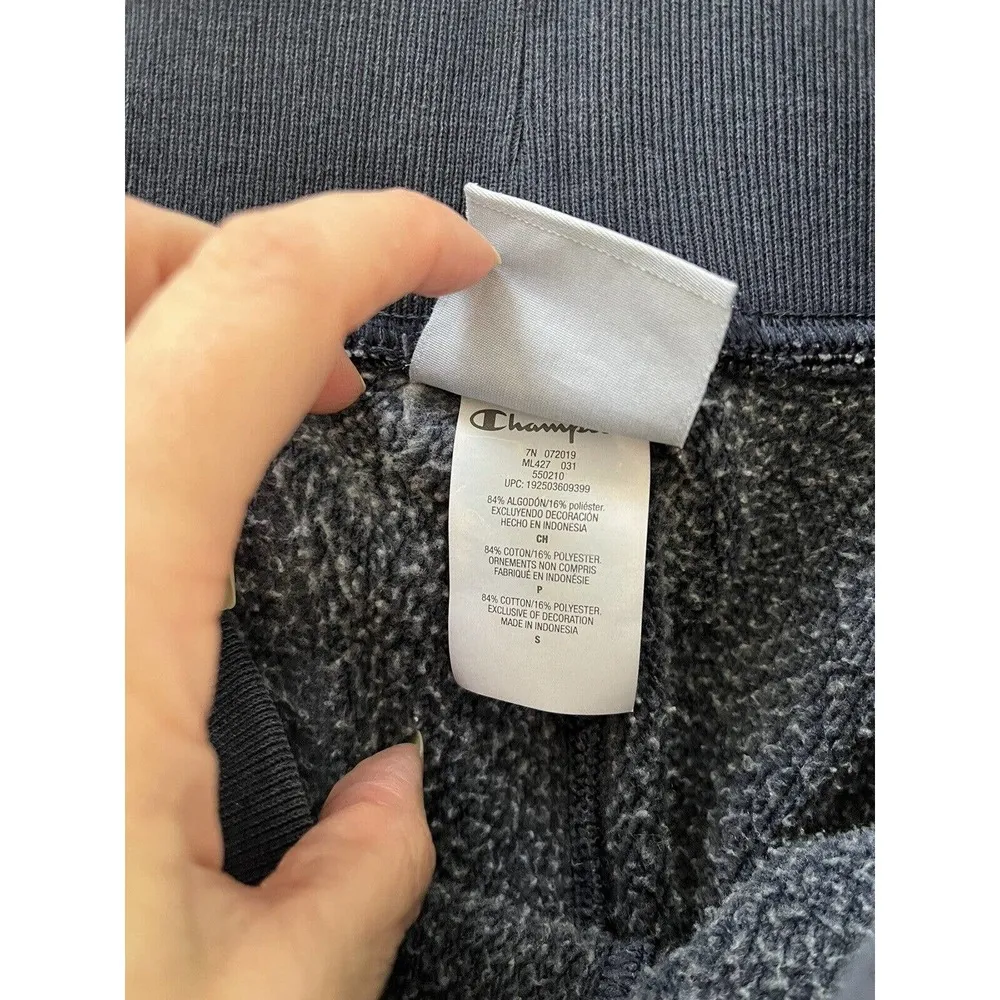 Champion Reverse Weave Blue Retro Spell Out Fleece Lined Womens Joggers Small - Image 8