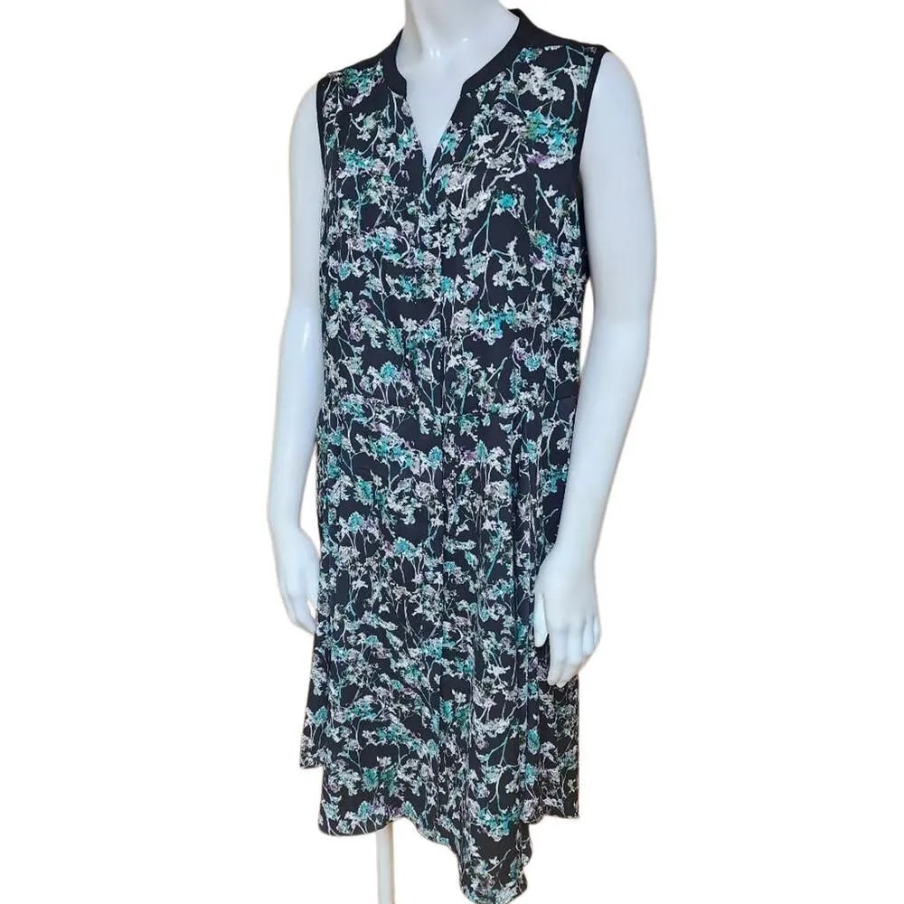 Simply Vera Vera Wang Floral Sleeveless Button-Down Dress (L) - Image 3