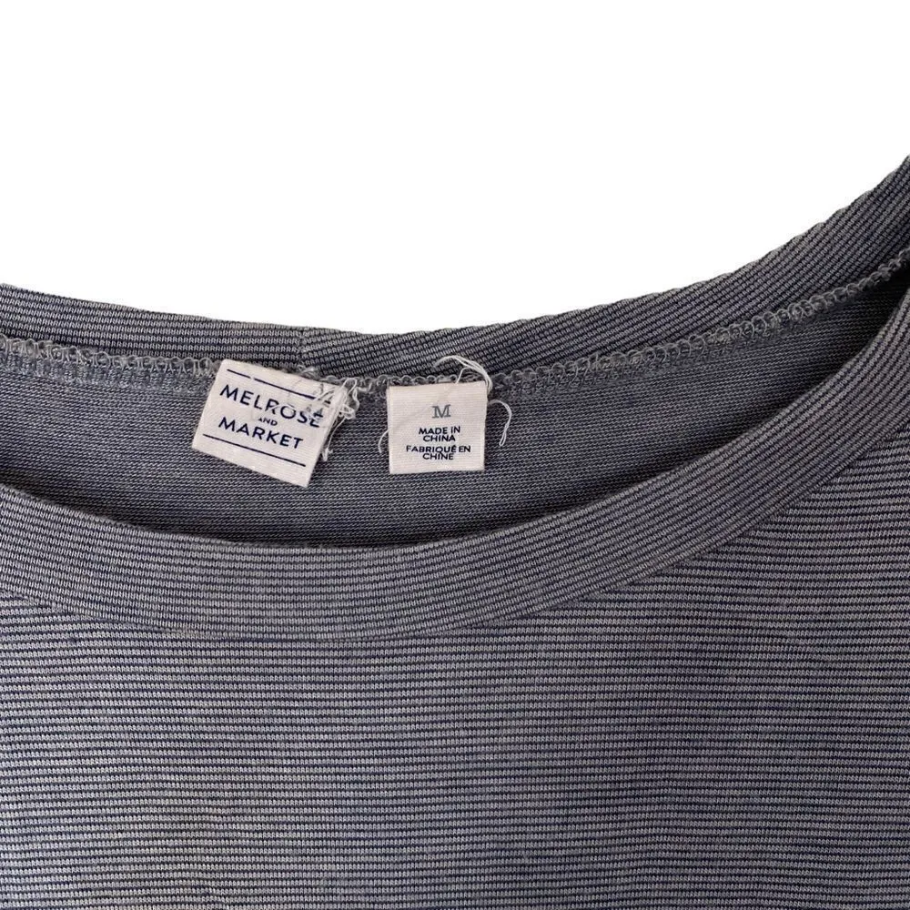 Market & Spruce long sleeve stretch crew neck striped medium - Image 3