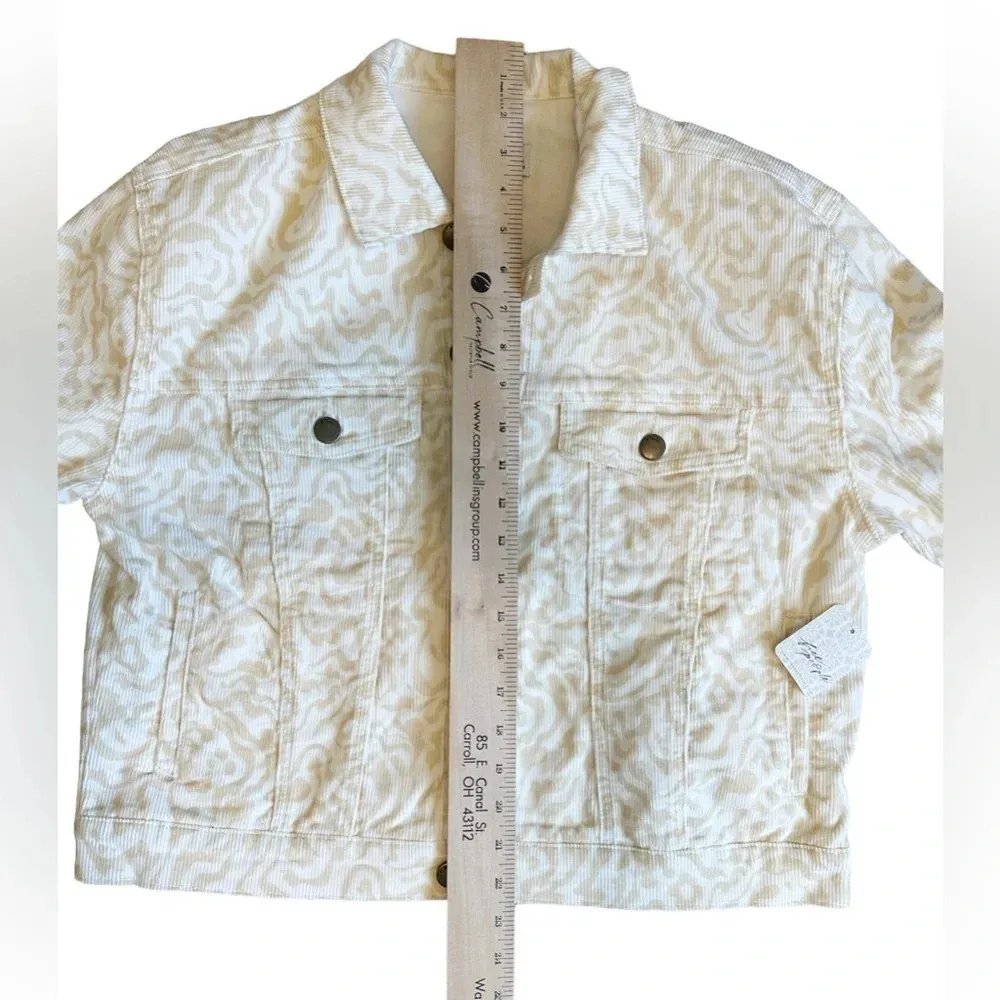 Free People PTCL Printed Corduroy Trucker Jacket Cheetah Print NWT Size Small - Image 7