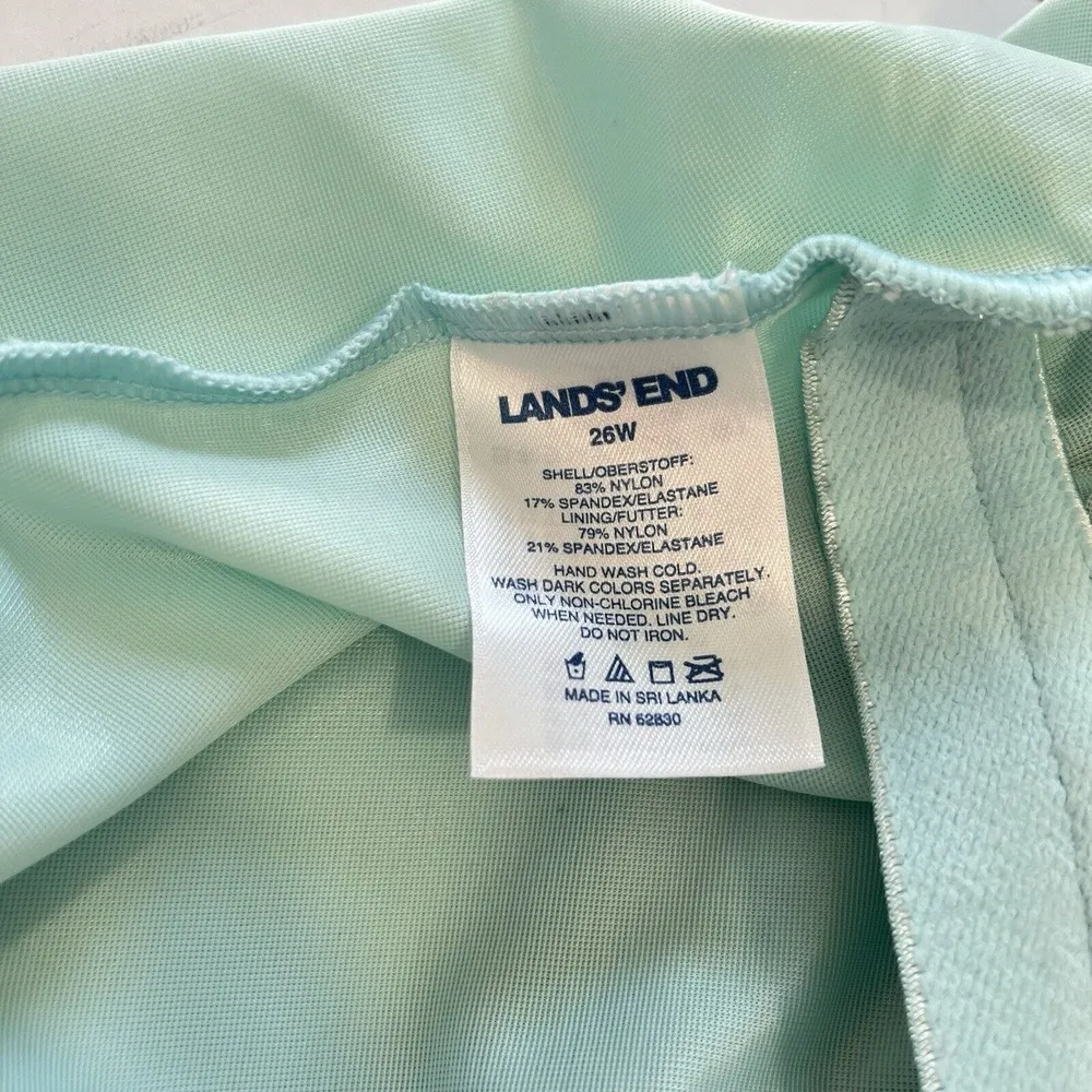 Lands End Green Tummy Control Swim Dress Skirt One Piece‎ Swimsuit Size 26W - Image 9