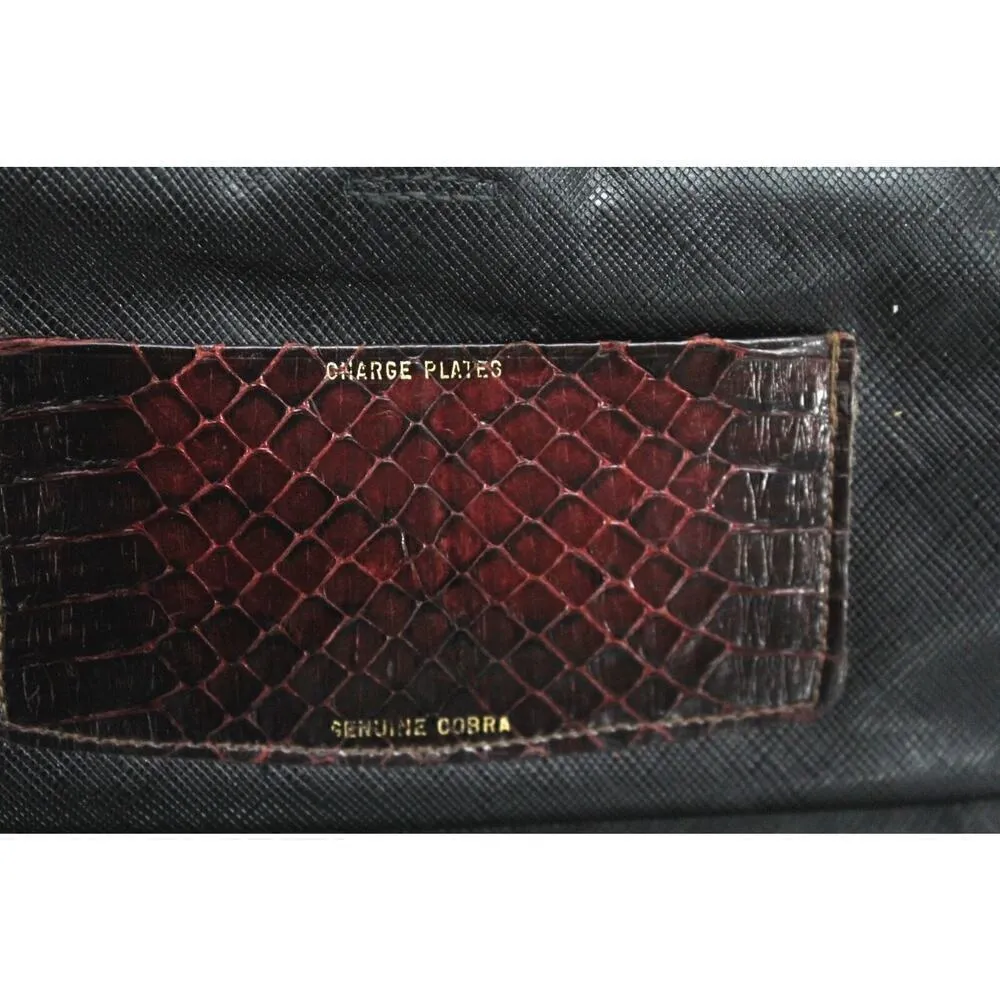 VTG Ladies Genuine Snakeskin Checkbook Wallet Purse Clutch Lady Bosco Brown - Image 5