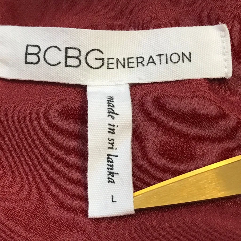 BCBGeneration Chiffon‎ Maxi Dress Women's Size Large V-Neck Formal Gown Mini - Image 5