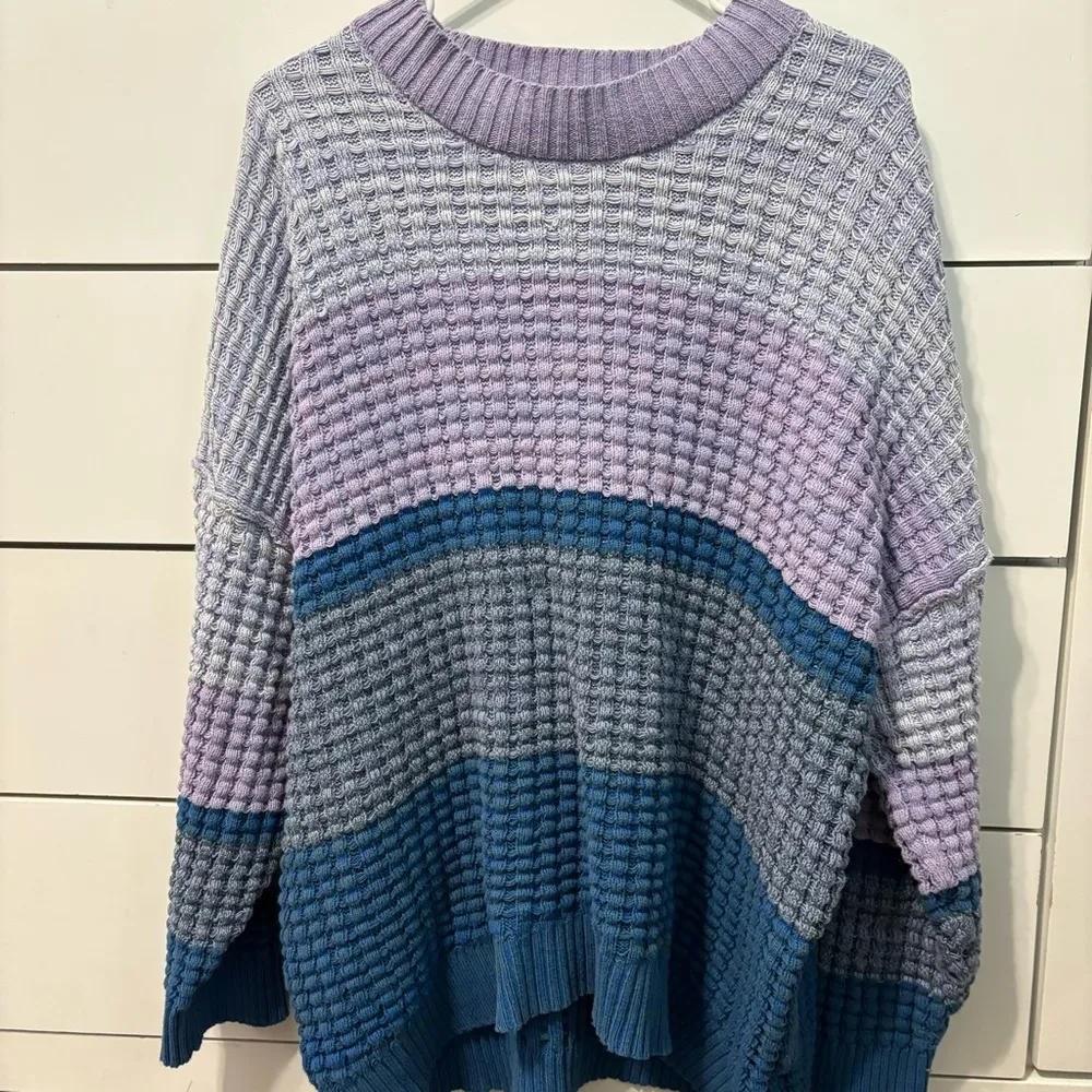 BDG Max Oversized Waffle Knit Sweater Purple - Image 2