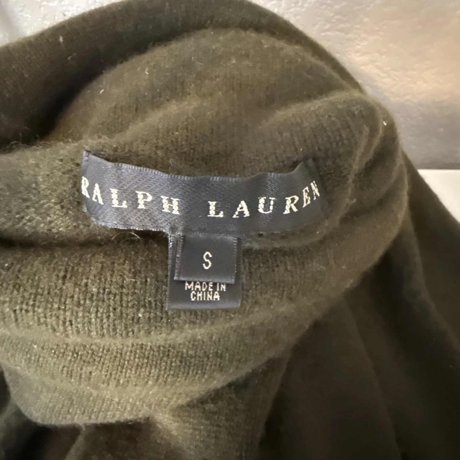 Ralph Lauren Black Label Olive Green Long Sleeve Turtleneck Sweater Dress Size S - Image 6