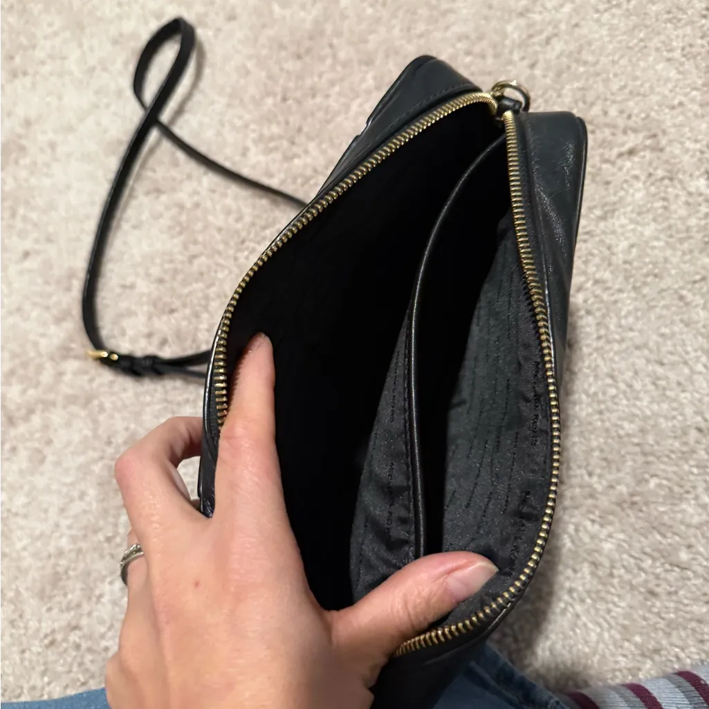 Michael Kors Crossbody Bag, Black & Gold Square Check, Jet Set Travel - Image 4