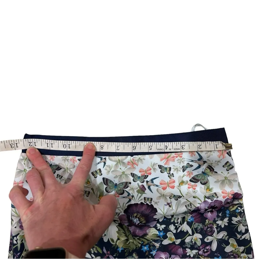 Ted Baker Entangled Enchantment Floral Pencil Skirt Women Size 0 Navy Butterfly - Image 7