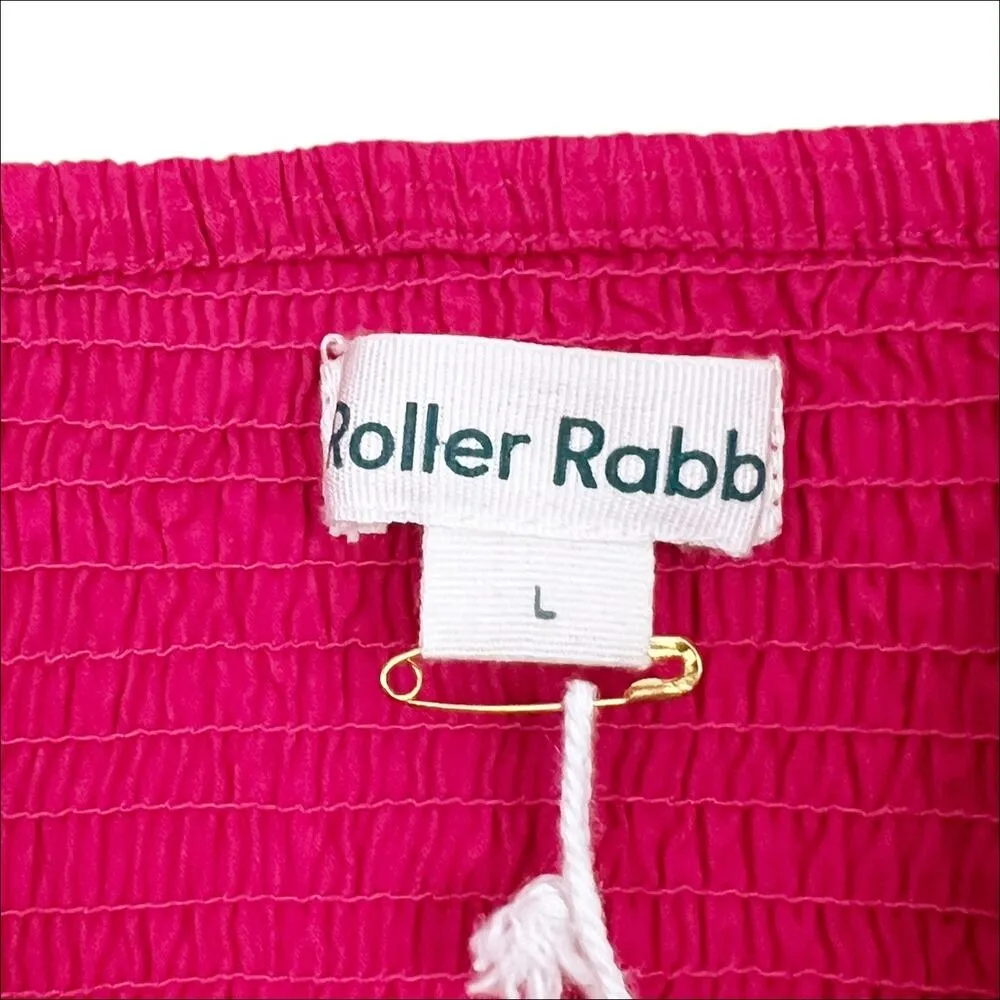 NWT Roller Rabbit Sleeveless Smocked Flutter Dove Top in Hot Pink Size Large - Image 6