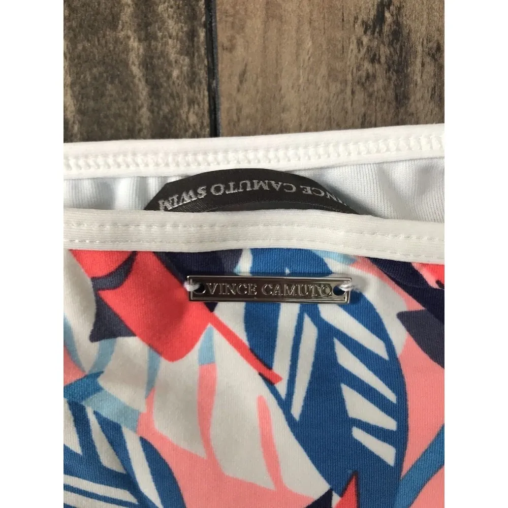 Vince Camuto White Mesh Hips Floral Full Coverage Bikini Bottom Floral Medium - Image 6