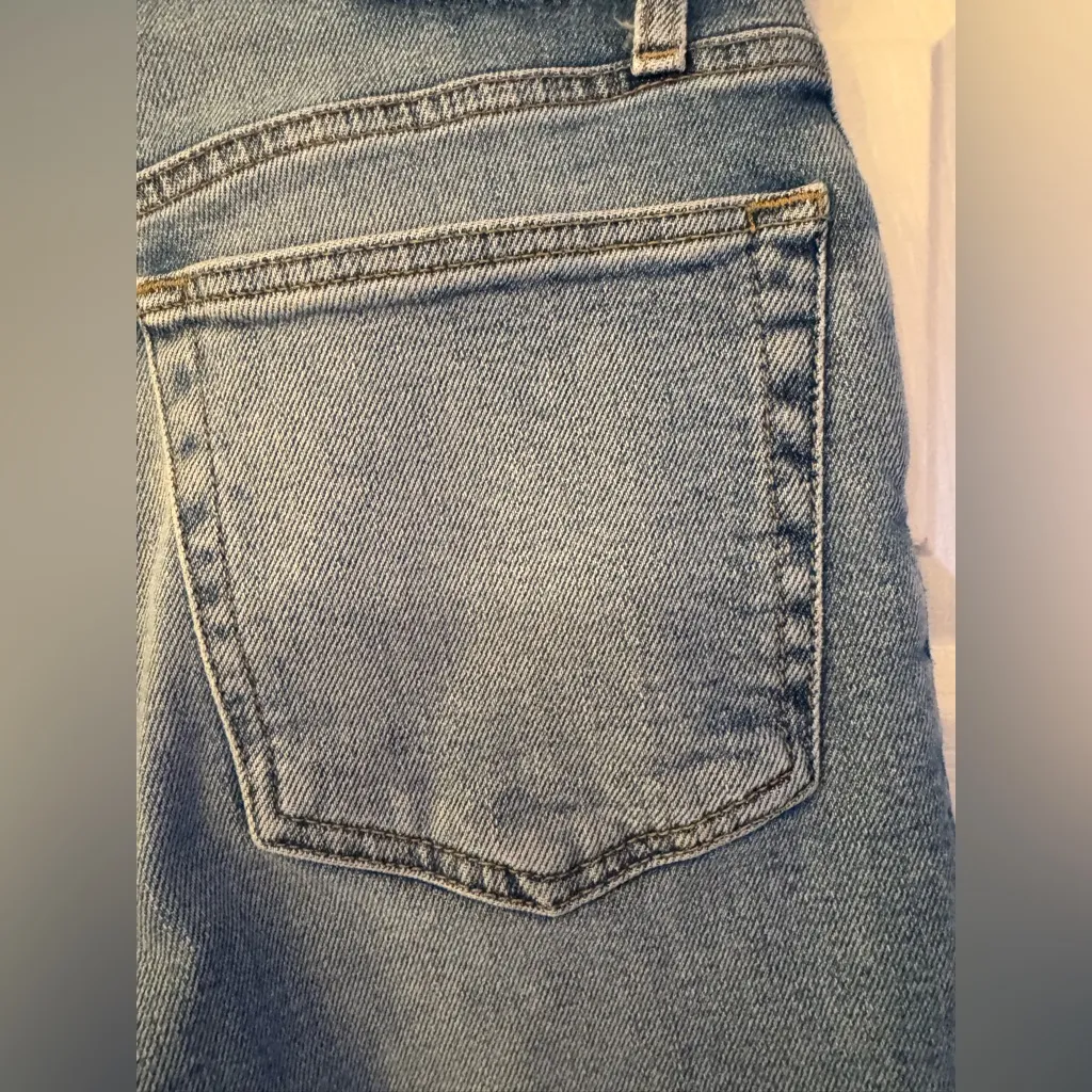 REDONE Originals 90s High Rise Ankle Crop Frayed Hem Light Dusk Destroy Size 26 - Image 13