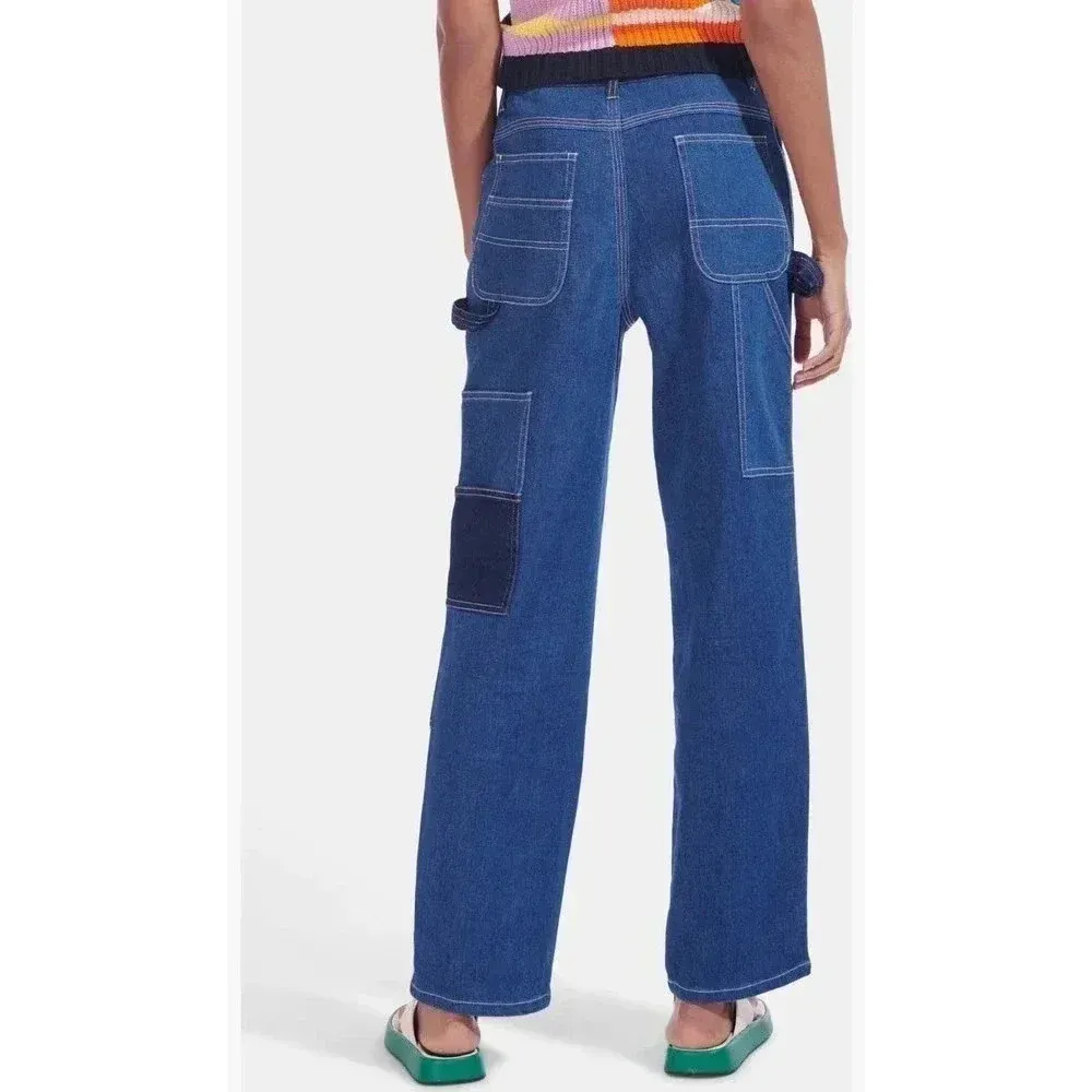 NEW-NWT! Staud Utility Patch Pocket Denim Pants Sz 00 - Image 2