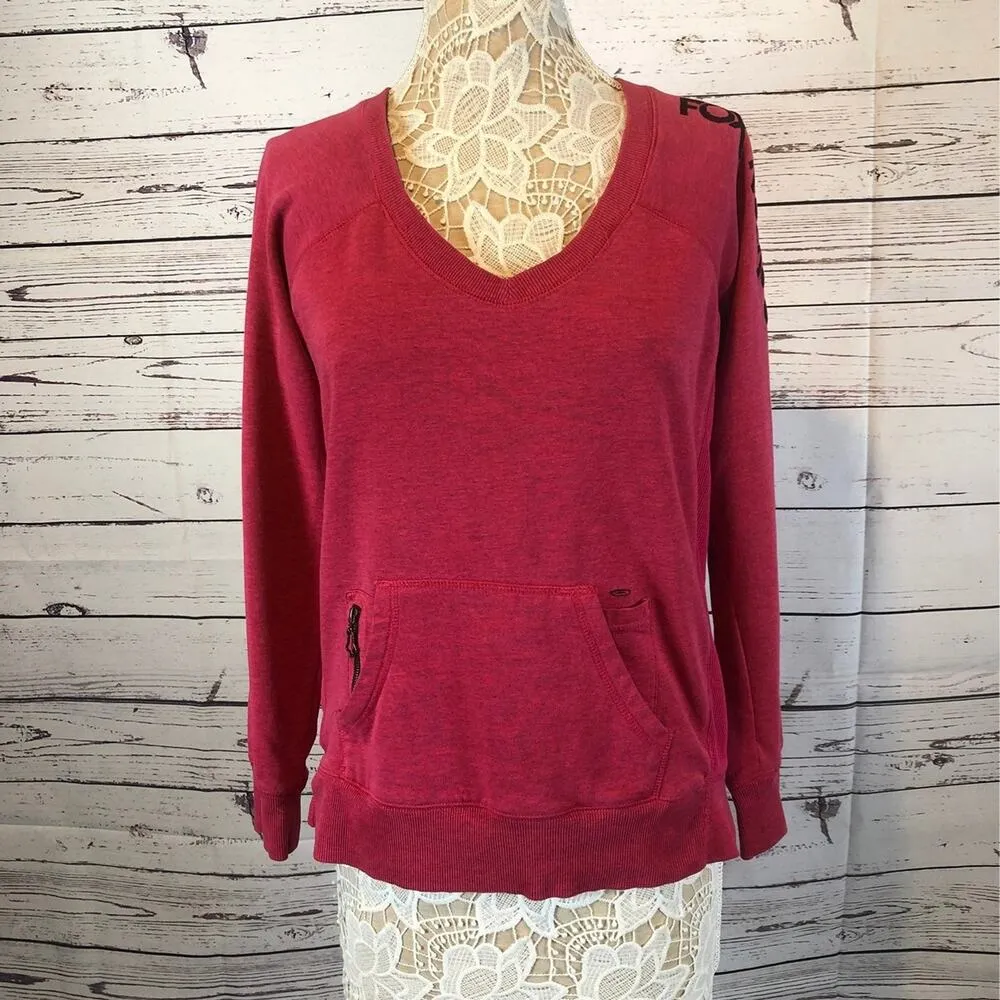 Fox riders co V neck sweater in a pink with black size medium - Image 5