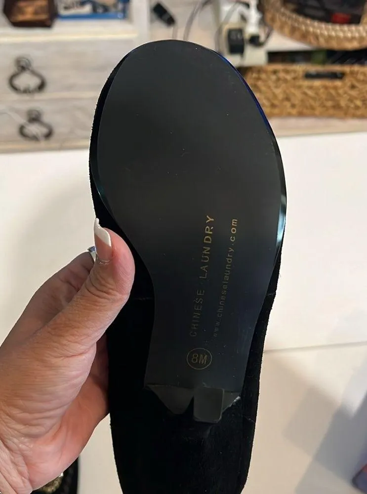 Chinese laundry Cammie suede, black moccasin heels - Image 10