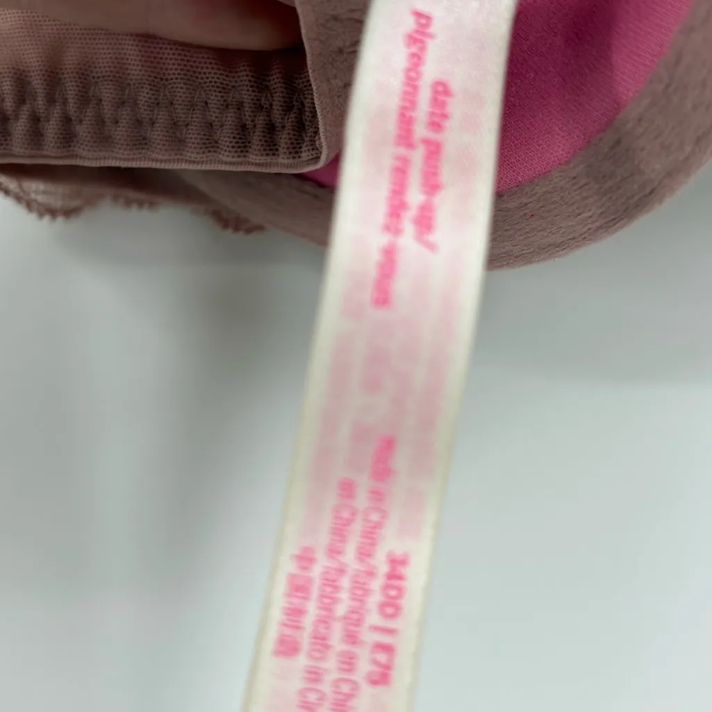 Pink vs tan laced date push‎ up bra 34DD - Image 4