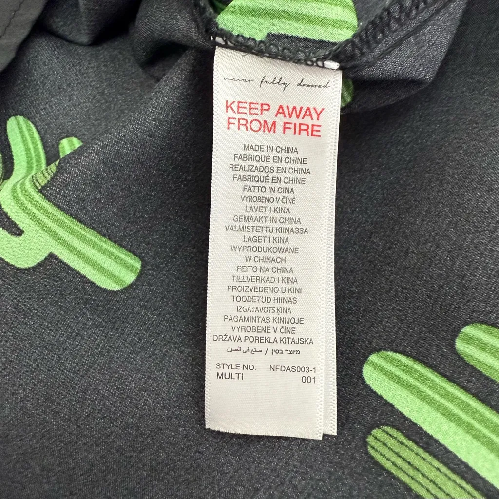 Never Fully Dressed Carly Cactus Print Mini Dress Bell Sleeves Black Green Size 16 - Image 13