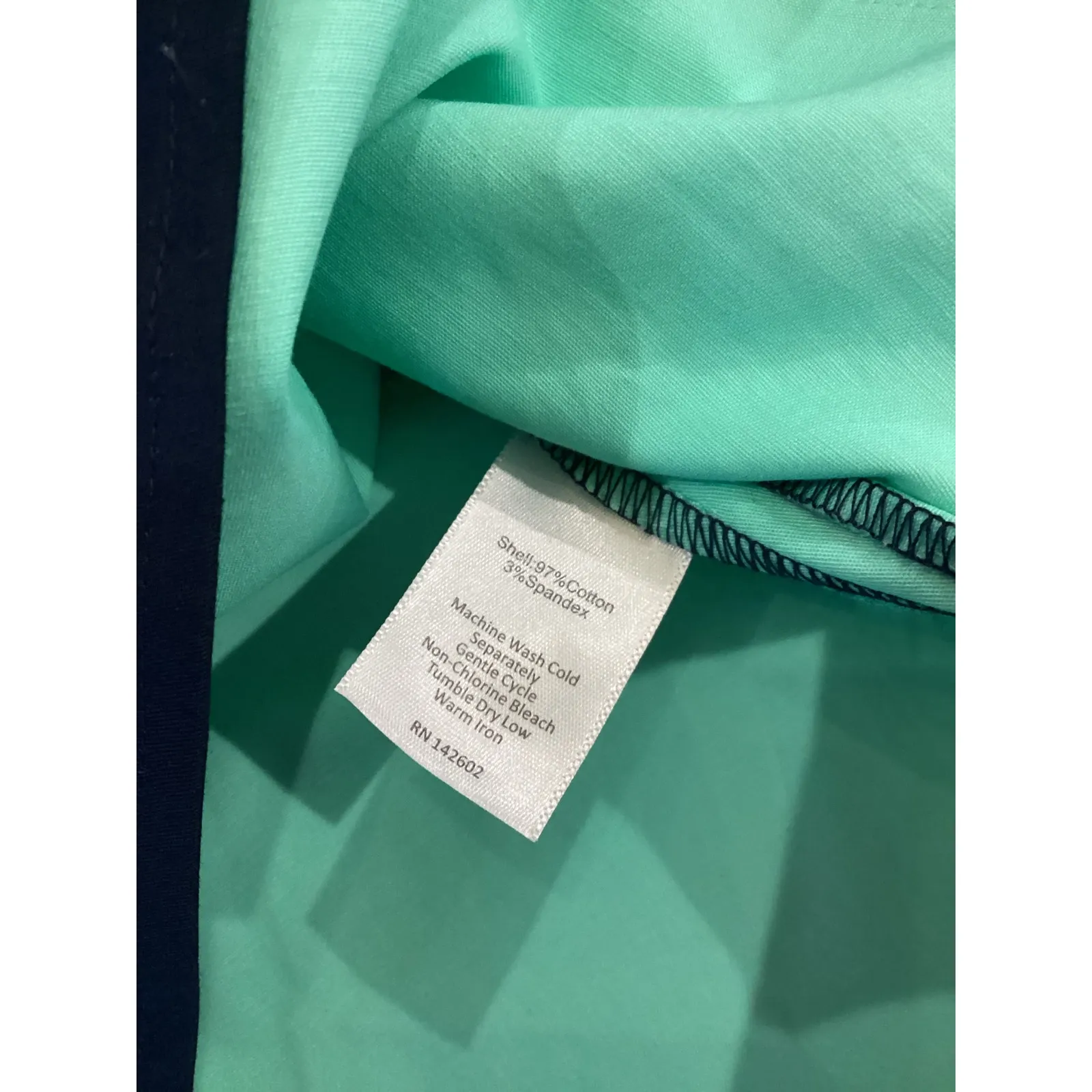 Sail to Sable stripe sleeveless cotton shift mini dress navy cabbage green xs - Image 8