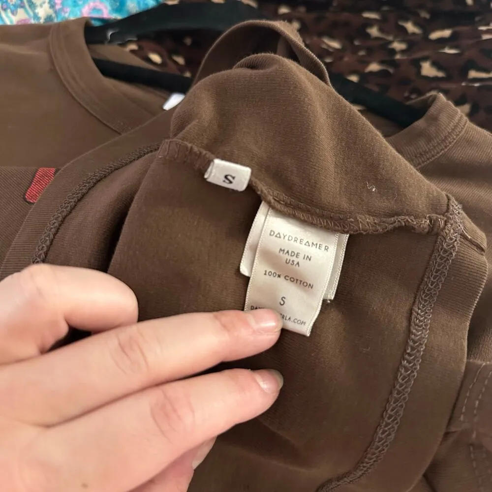 Daydreamer Rolling Stone Short Sleeve Graphic Tee Brown Size Small - Image 3