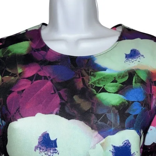 BETSEY JOHNSON Floral Scuba Fit &‎ Flare Dress EUC Size 10 - Image 3