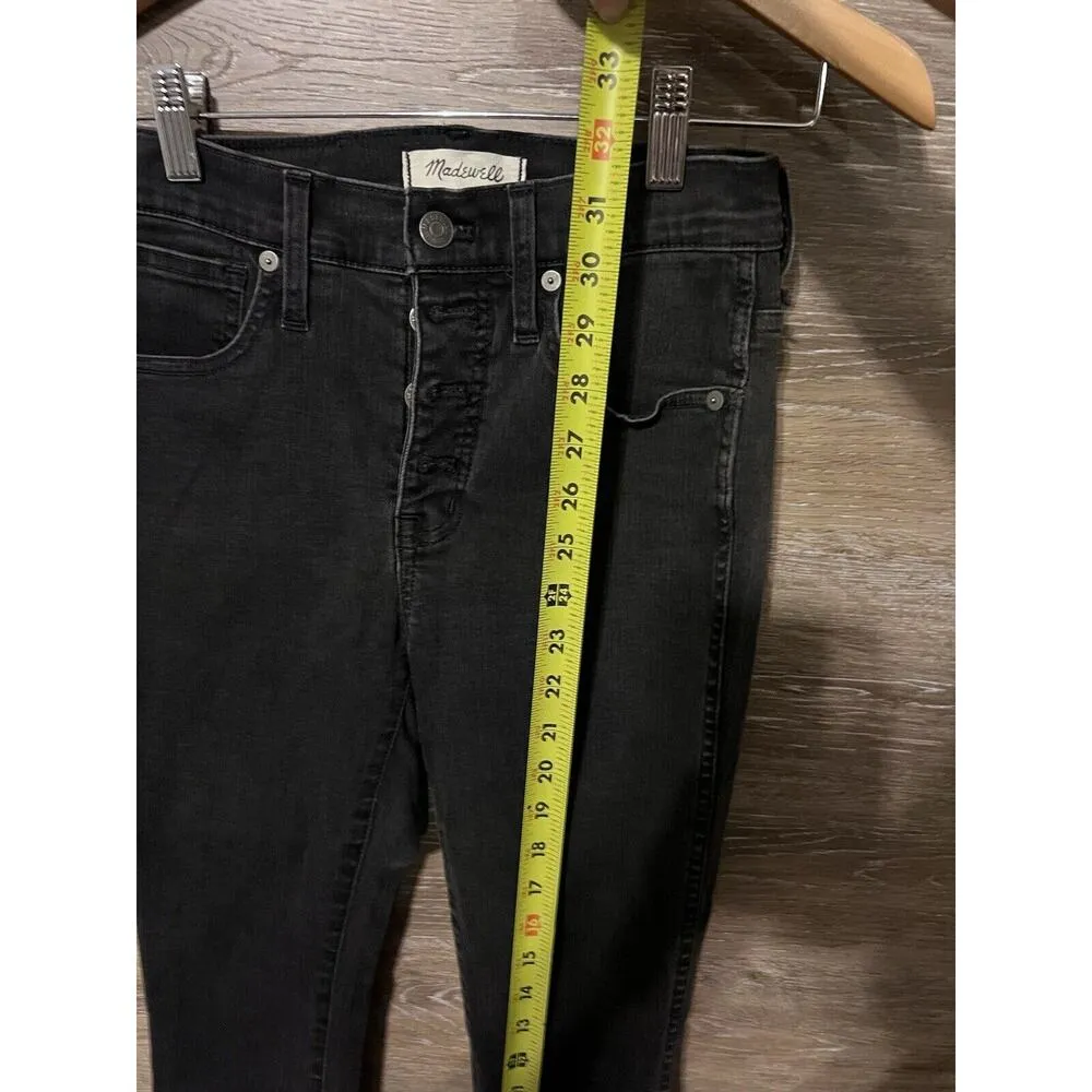 Madewell Jeans Womens Size 25 Black 10" High Rise Skinny Button Fly 25x27 - Image 4