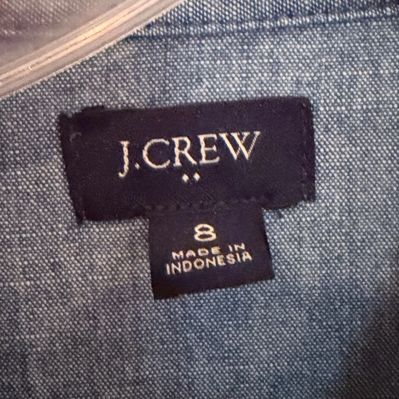 J. Crew Factory Chambray Shirt Dress Women's 8 Blue‎ Preppy Classic Nautical Blue - Image 3