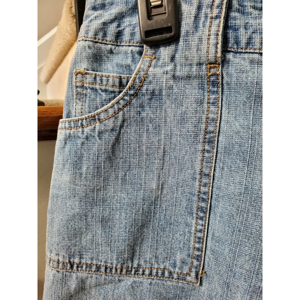 L.A. Blues Women Blue Denim 100% Cotton Mid Rise Pull on Short Jean Skirt Size 8 - Image 2