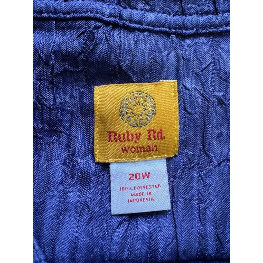 Ruby Rd. Women Size 20W Blue Button Down Jacket Polyester Textured Lightweight - Image 3