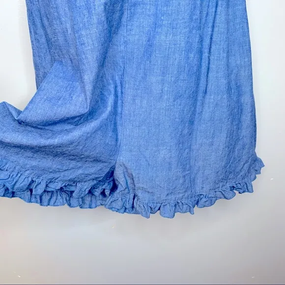 ZARA ‎ Ruffled Back Blue Chambray Romper - Image 9