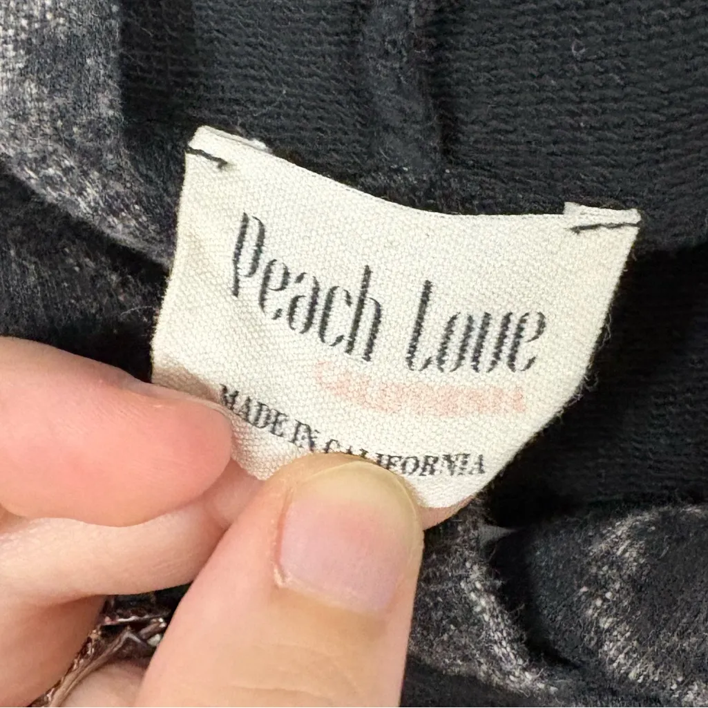 Peach Love California Distressed Faded Hooded Sweatshirt Small Grunge Punk - Image 2