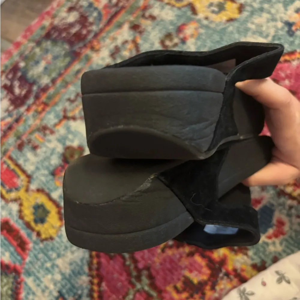 FitFlop Lulu  Glitter Sandals Thong Flip Flop Wedge Slip On Black Womens Size 7 - Image 6