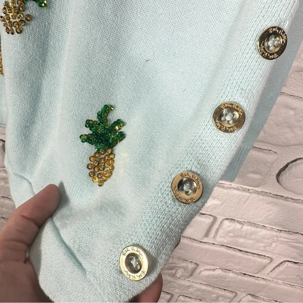 Lilly Pulitzer Caralynn Pineapple Sequin Sweater Size XS - Image 8
