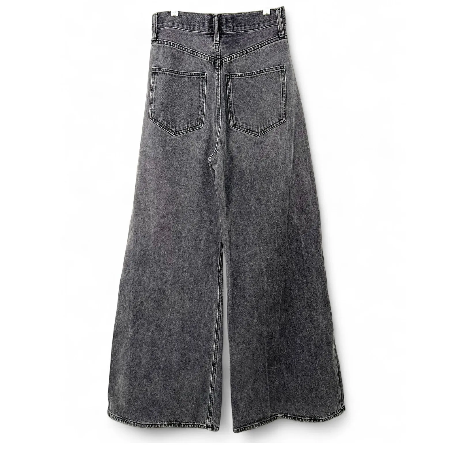 We the Free People 28 Libre Wide Leg Jeans Denim Washed Black Flare 31" inseam - Image 4