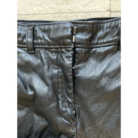ARITZIA‎ Babaton SIZE 00 Vegan faux Leather Belted Pants trousers black - Image 5