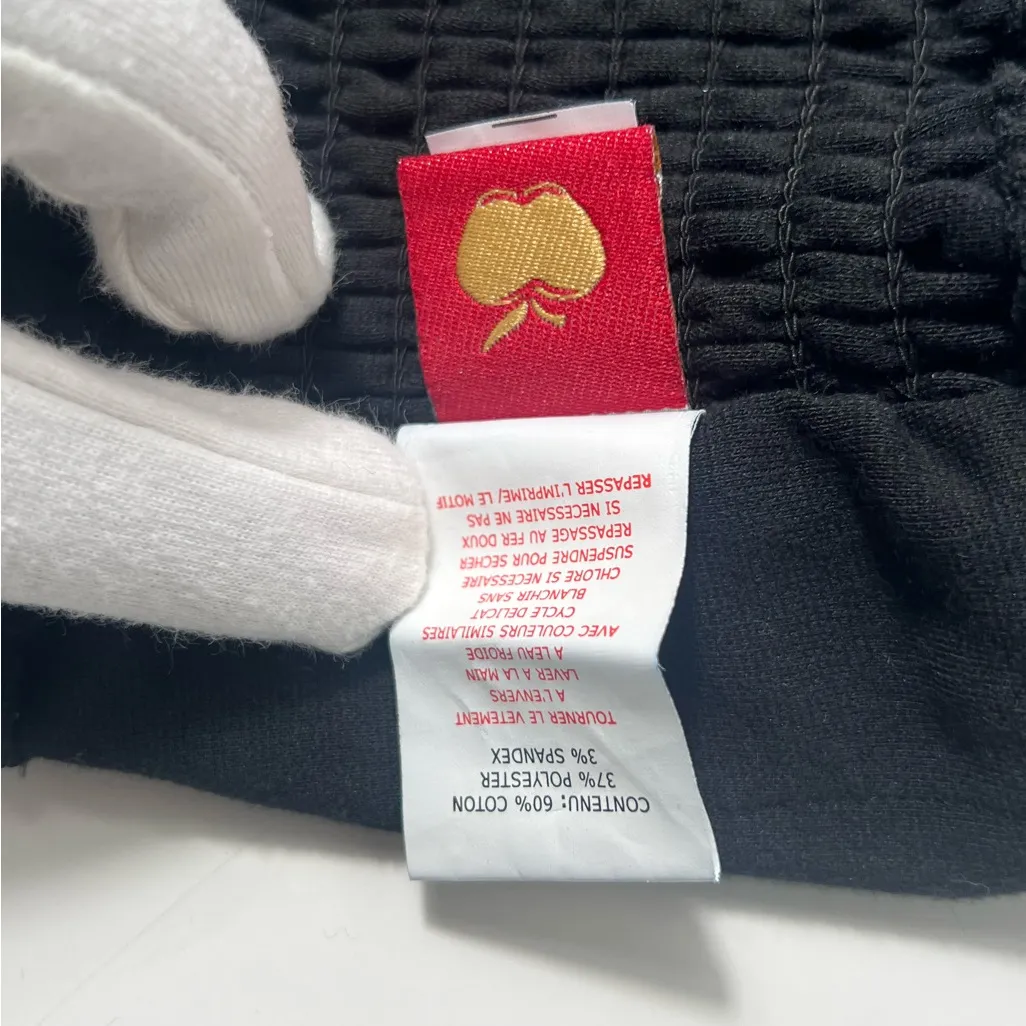 Apple Bottoms Y2K Black Ribbed Knit Bandeau Cutout Halter Crop Top Tube Top - Image 10