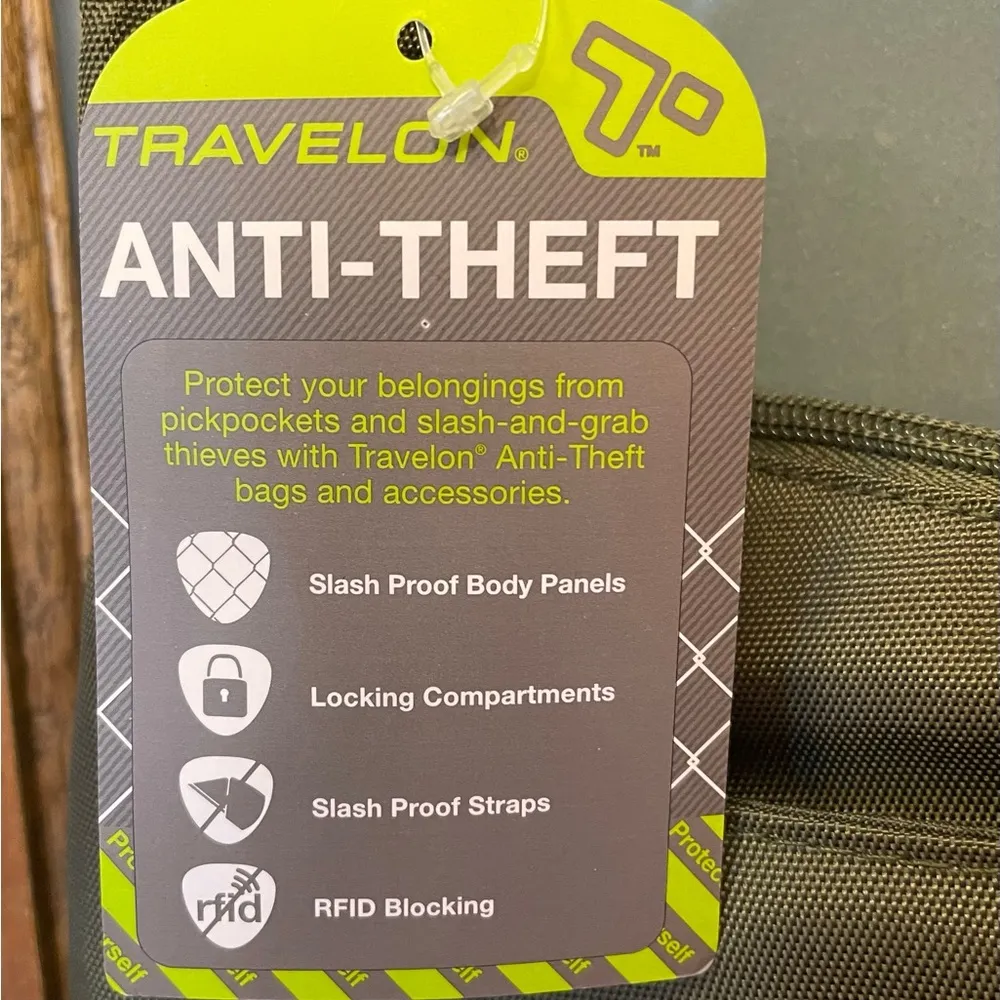 Travelon NWT Olive Green RFID Crossbody Bag Purse Inc RFID Wallet - Image 2