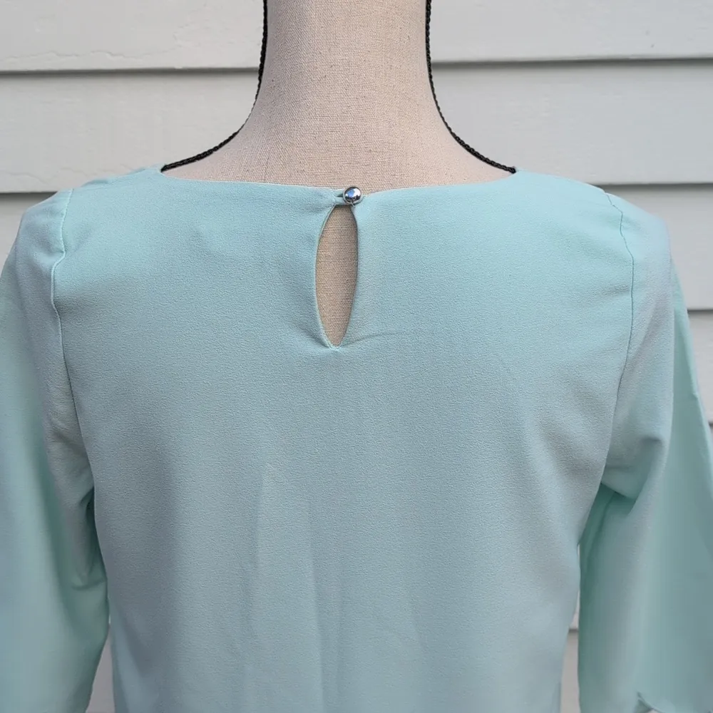 Tobi Sweetly Scalloped Shift Mini Dress | 3/4 Sleeve Scallop Mini Shift Dress - Image 7